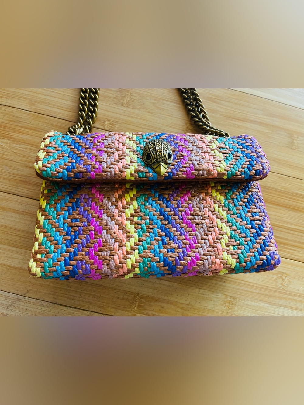 Kurt Geiger Multicolor Woven Chain-Handle Shoulder Bag - Picture 5 of 9